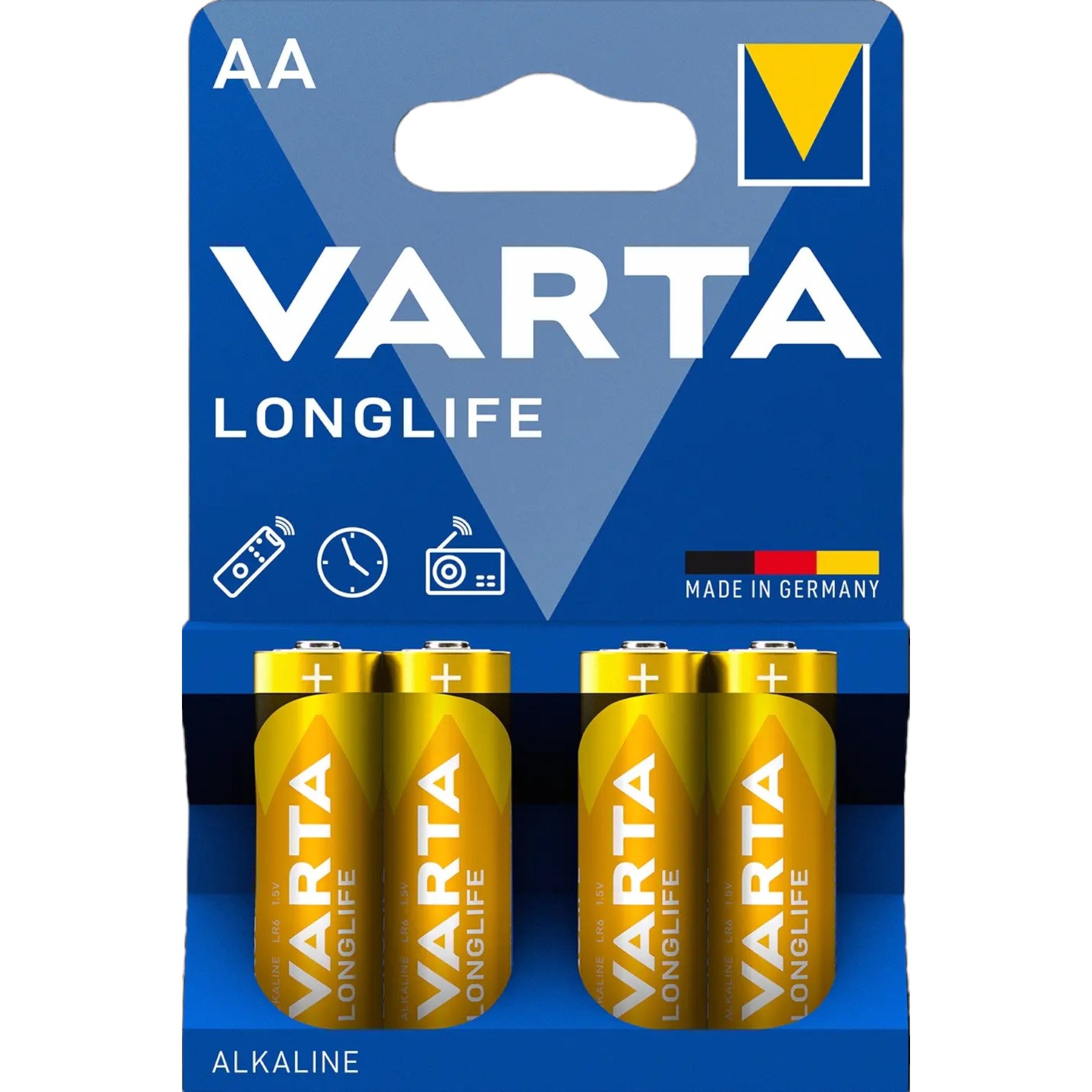 Батарейка Varta Longlife R-6 AA алкоголь 4 шт. в блистере (113282)