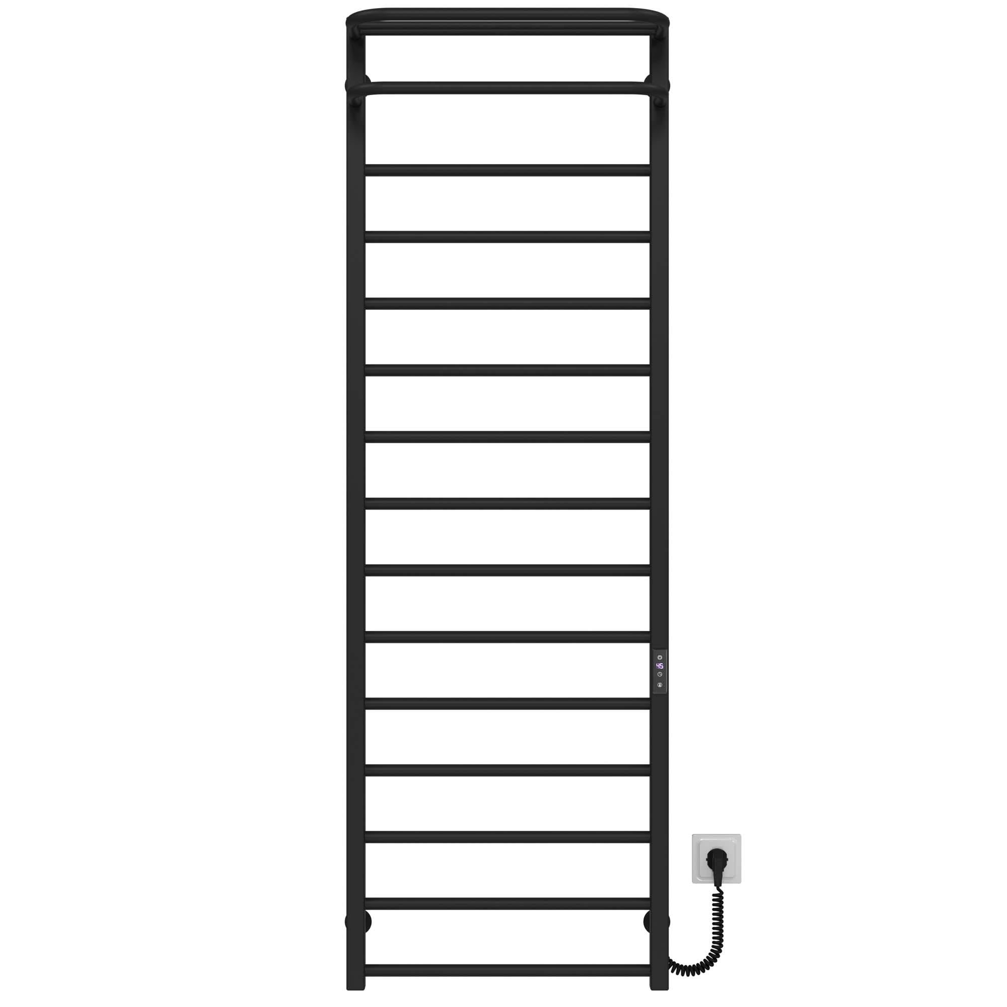 Полотенцесушитель электрический Deffi Lux Hotel П15 JD04 правое подключение нержавеющая сталь 600х1600 мм Черный (A.LH.160.60.15.E.B.R.2)