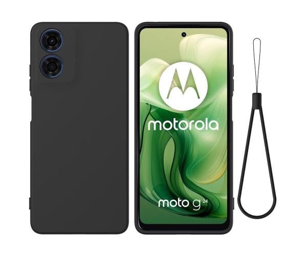 Чехол - накладка Silicone Cover Full для Motorola Moto G04 / G04s / E14 Черный