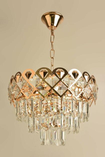 Люстра подвесная хрустальная Sirius под десять ламп Е27 IP20 Л 8103/10-500 40W Золотой (28688410)