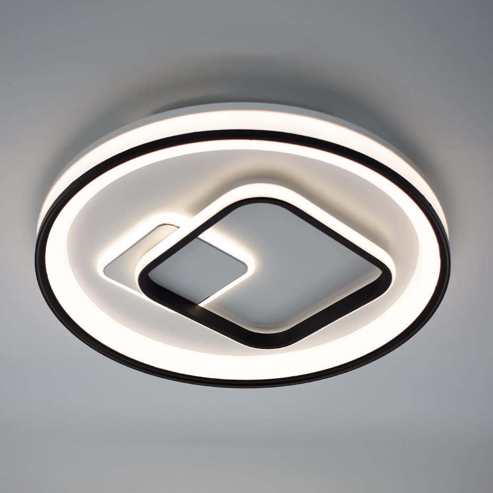 Люстра управляемая светодиодная ESLLSE LORA S 80 Вт 480x65 мм Черный (10602)