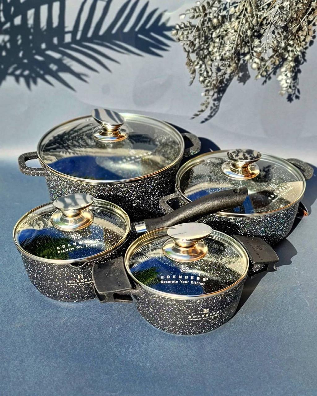 Набір каструль Edenberg із гранітним антипригарним покриттям 8 пр. (EB-8143)