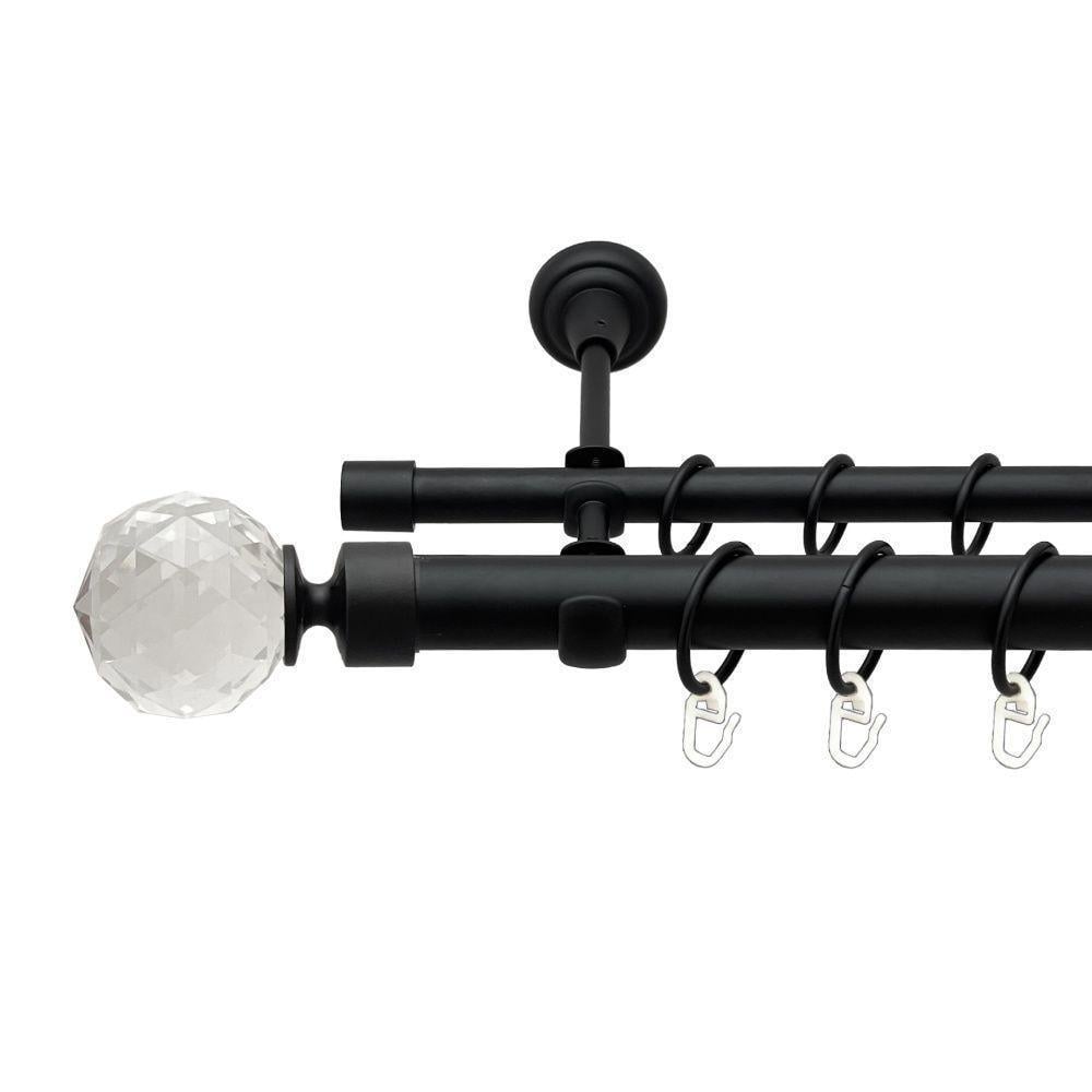 Карниз Orvit Люмиера двухрядный гладкий 200 см Черный бархат (00-00020833) Карниз Orvit Люмиера двухрядный гладкий 200 см Черный бархат (00-00020833)