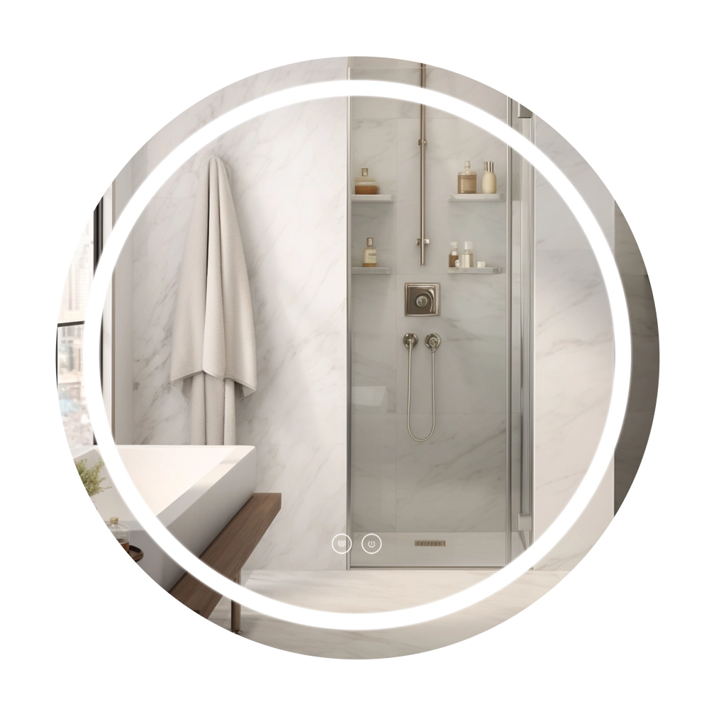 Зеркало круглое Qtap Mideya MI6 R900 с LED-подсветкой/регулировкой яркости/антизапотеванием 90x90 см (QT2078NCR9090W)