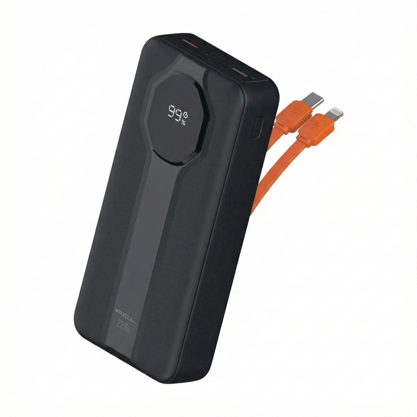Повербанк ACL PW-107 з швидкою зарядкою та вбудованим кабелем 20000 mAh 22,5W (ACL PW-107)