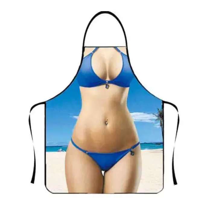 Фартук с приколом В синем купальнике 73х57 см Разноцветный (49973)