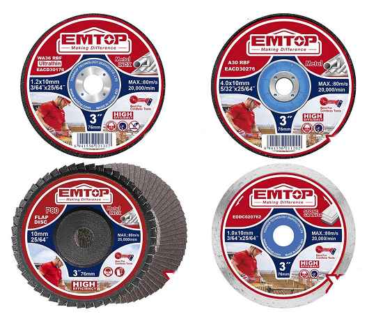Набор отрезных и шлифовальных дисков EMTOP ECGD07630 30 шт. Набор отрезных и шлифовальных дисков EMTOP ECGD07630 30 шт.