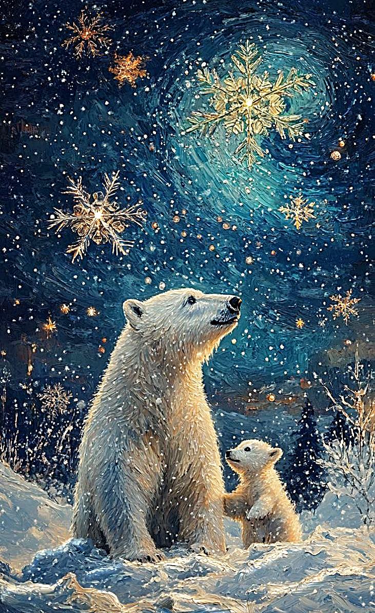 Алмазна мозаїка АлМазка Білі ведмеді квадратні алмази на підрамнику 40x65 см (АлМ-305)