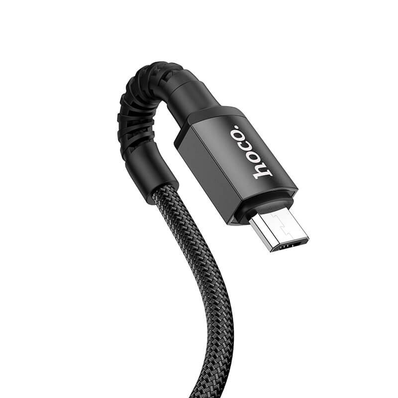 Кабель Hoco Micro USB charging data cable forx71 2.4А 1 м Чорний - фото 2