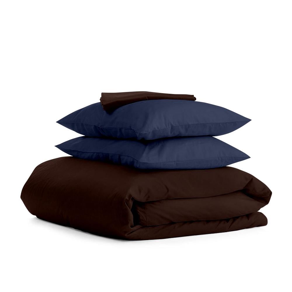 Комплект евро постельного белья Cosas Satin Chocolate Blue-P 200х220 см (4822055018771)