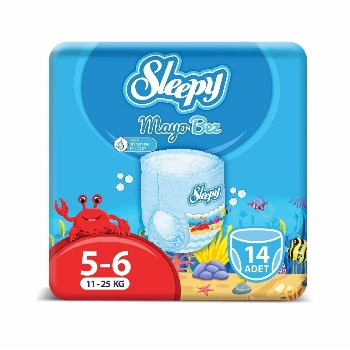 Подгузники-трусики для купания Sleepy Swimming 5 (junior) - 6 (XL) (11-25 кг) 14 шт. памперсы для купания