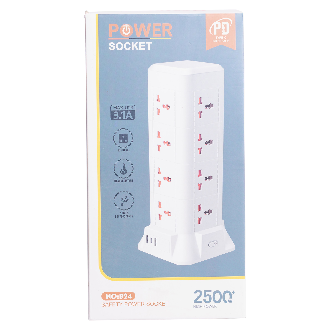 Подовжувач HP-5-11MF з лампою на 12 універсальних розеток з 2 USB 1 Type-C бездротова зарядка 4,8 м (7430) - фото 10