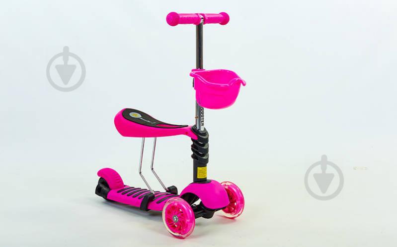 Самокат з нахилом керма planeta Mini Mini з сидінням 3 в 1 C-0332 Малиновий