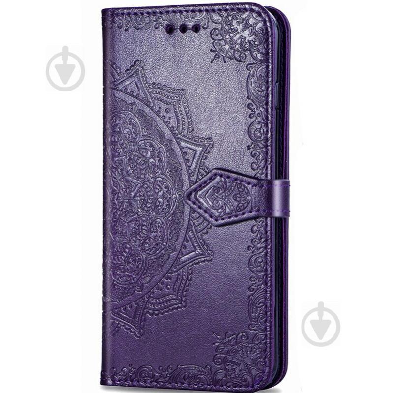 Кожаный чехол-книжка Epik Art Case с визитницей для Xiaomi Redmi Note 8 Pro Фиолетовый (768670)