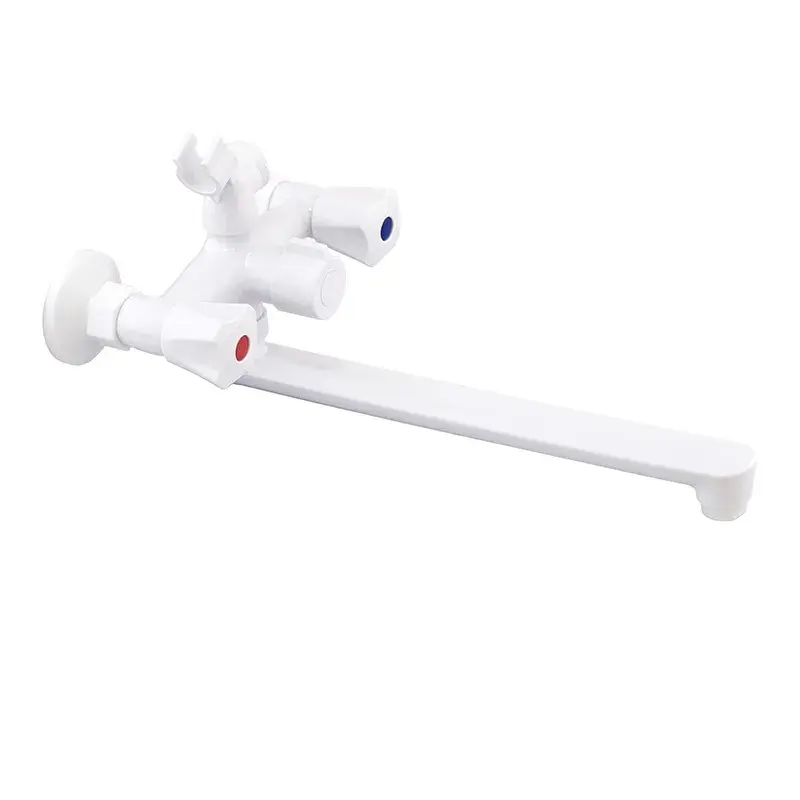 Смеситель для ванны PLAMIX Omega-140 двухвентильный Белый (PM0648)