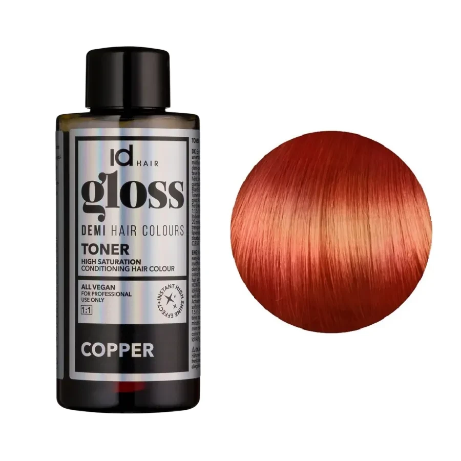 Краска для волос демиперманентная IdHair Gloss Toner 7.44 Copper 75 мл Краска для волос демиперманентная IdHair Gloss Toner 7.44 Copper 75 мл