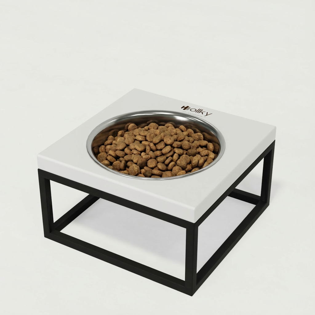 Миска на подставке для кошек и средних собак Hollky Base Solo M 0,8 л (M-212110-BLWH) - фото 1 Миска на подставке для кошек и средних собак Hollky Base Solo M 0,8 л (M-212110-BLWH) - фото 1