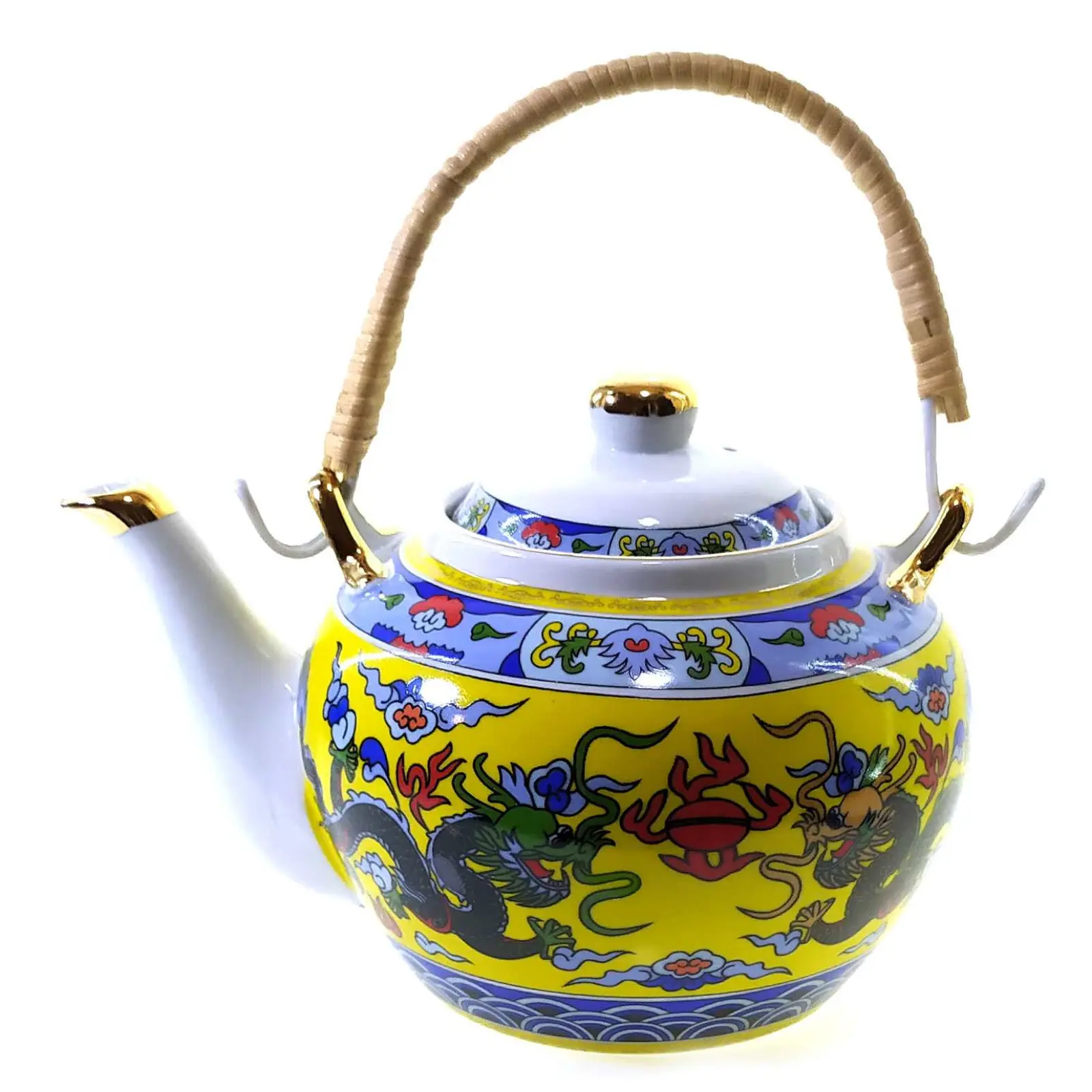 Чайник фарфор с бамбуковой ручкой 750 мл (23134)