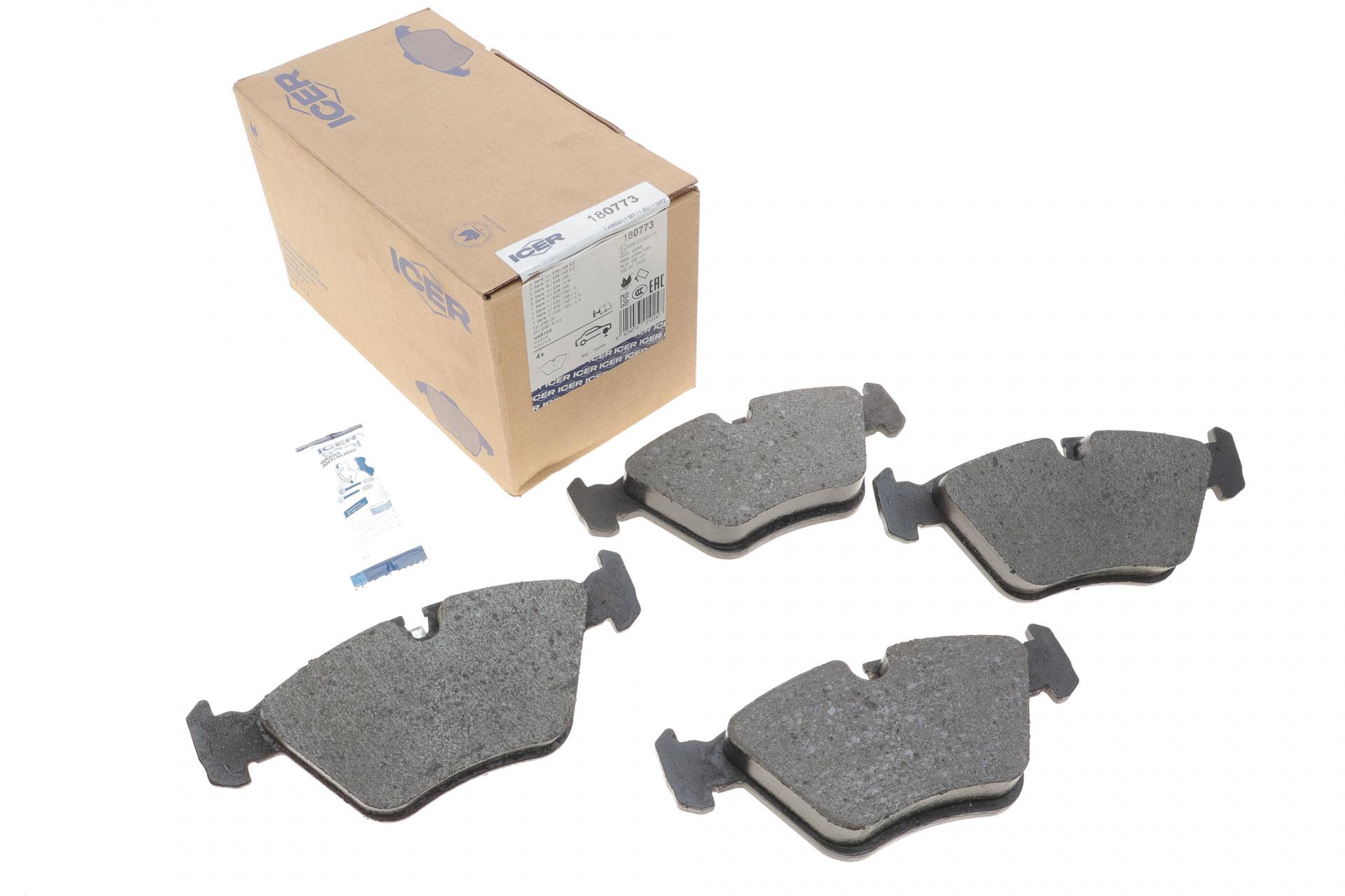 Тормозные колодки передние ICER для BMW 3 E36/E46 92-06/5 E34 87-96/7 E32 87-94/Z3 E36 97-03 (180773)