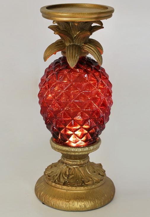 Підсвічник декоративний Adeola Ананас 14,7х14,7х32,5 см з Led-підсвіткою Рубін (BD-434-133) - фото 2 Підсвічник декоративний Adeola Ананас 14,7х14,7х32,5 см з Led-підсвіткою Рубін (BD-434-133) - фото 2