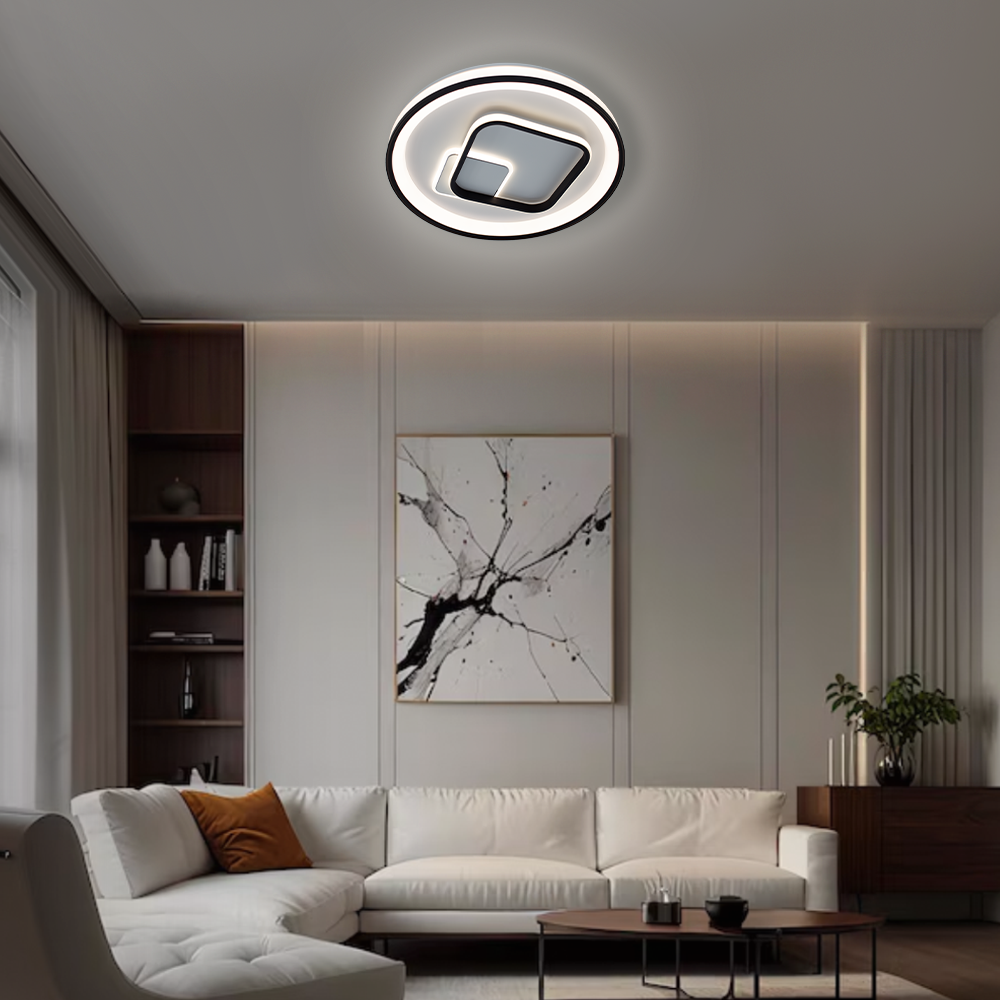 Люстра ESLLSE LORA H с пультом 80W 480x65 мм Черный (10602) - фото 8