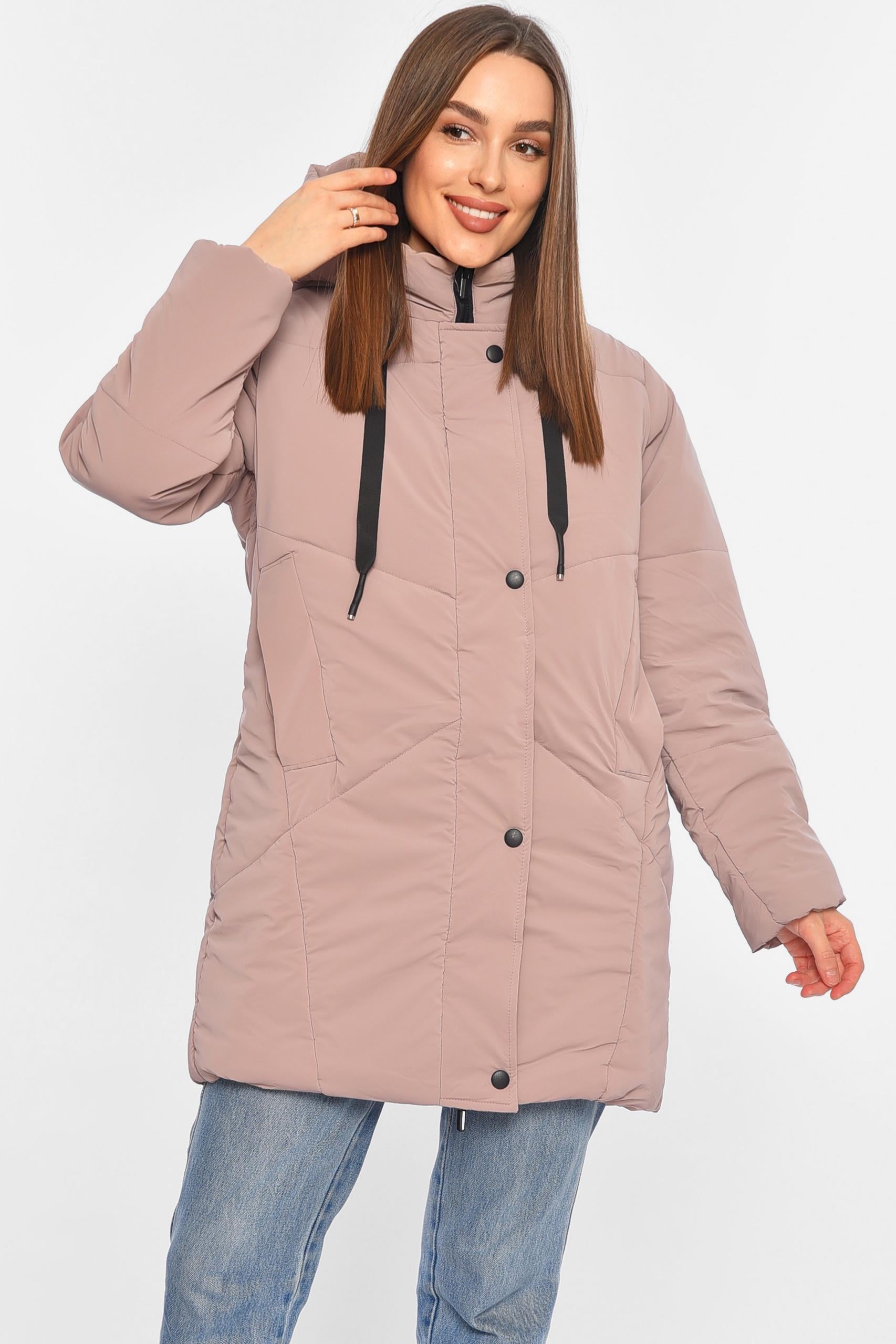 Куртка женская демисезонная L Пудровый (196398)