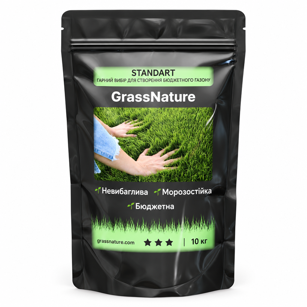 Травосуміш газонна GrassNature STANDART Premium 10 кг/300 м2 (3222111531) Травосуміш газонна GrassNature STANDART Premium 10 кг/300 м2 (3222111531)