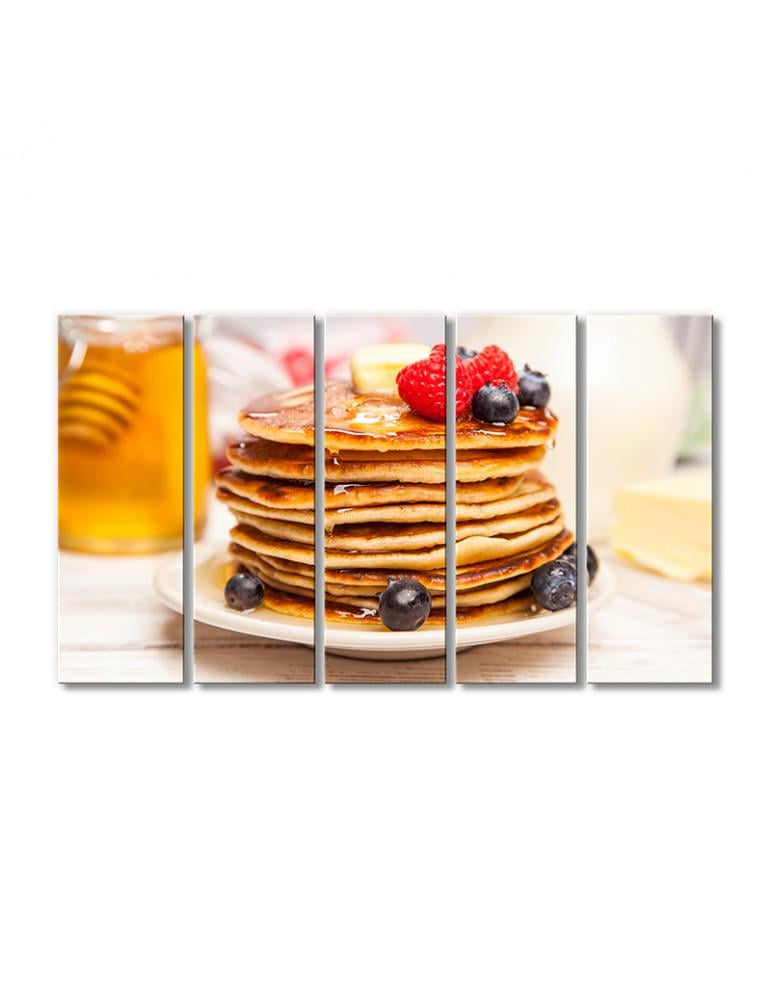 Картина модульная Панкейки 5 модулей 90x135 см