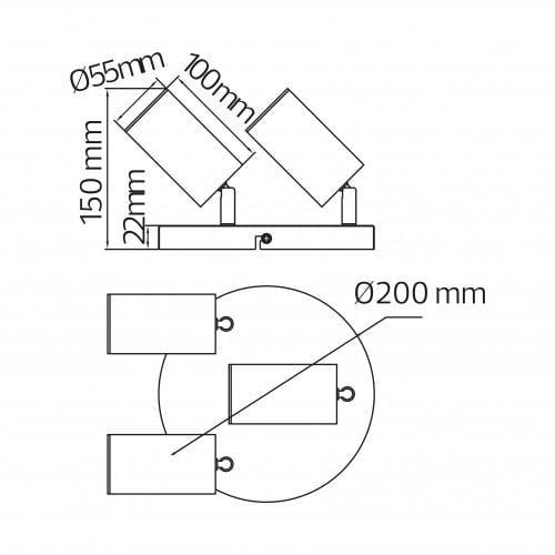 Спот Horoz Electric 015-038-0004-020 Joker-4 GU10 50 Вт Black (12454657) - фото 2