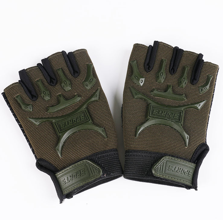 Перчатки спортивные с открытыми пальцами с защитой на косточки до 6 лет Зеленый (K7-66-1340-З-S)