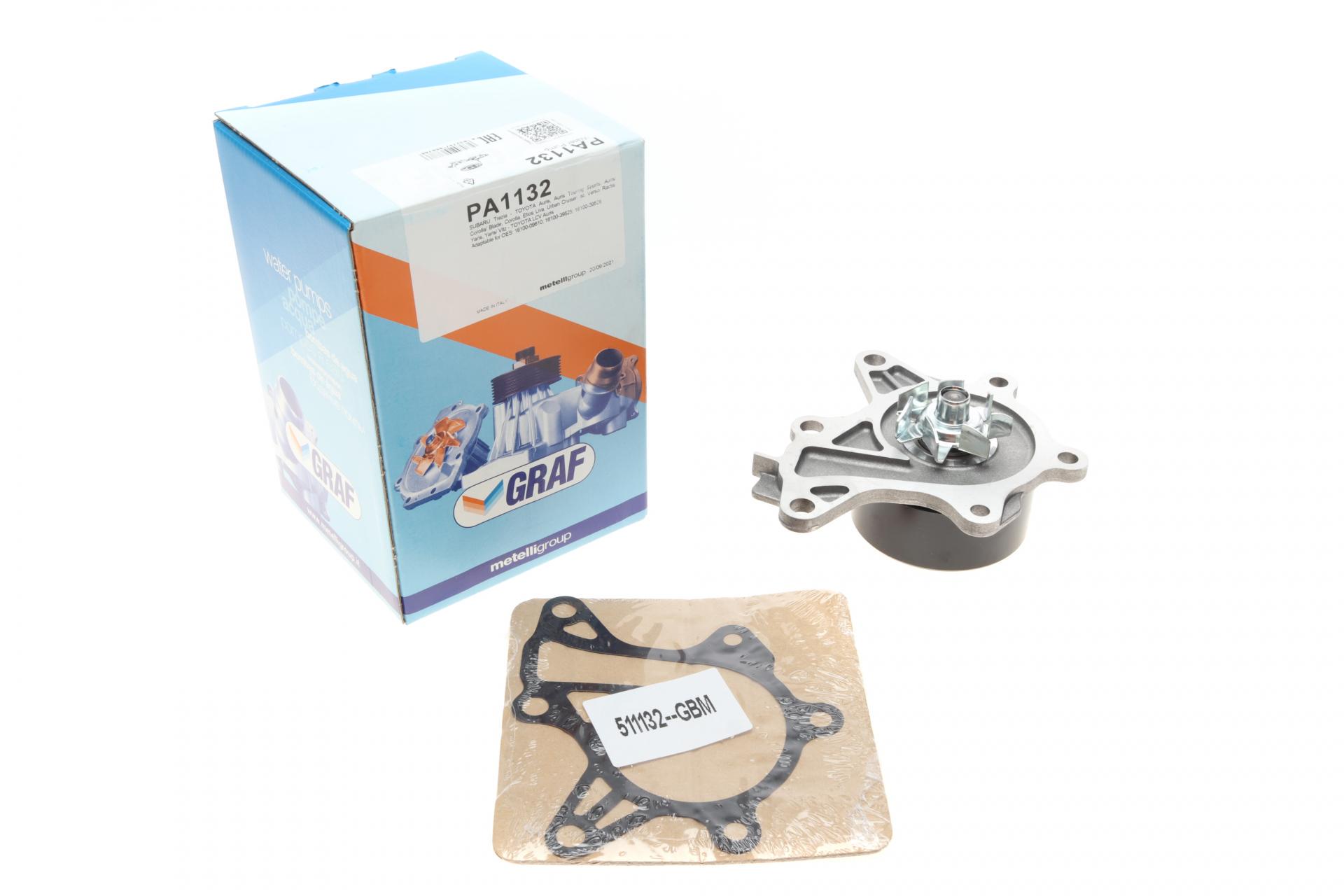 Насос воды Graf Toyota Auris/Corolla/Yaris/Verso S/Urban Cruiser 1.4D-4D 08-17 B/B 7 лопаток PA1132 (25589555)