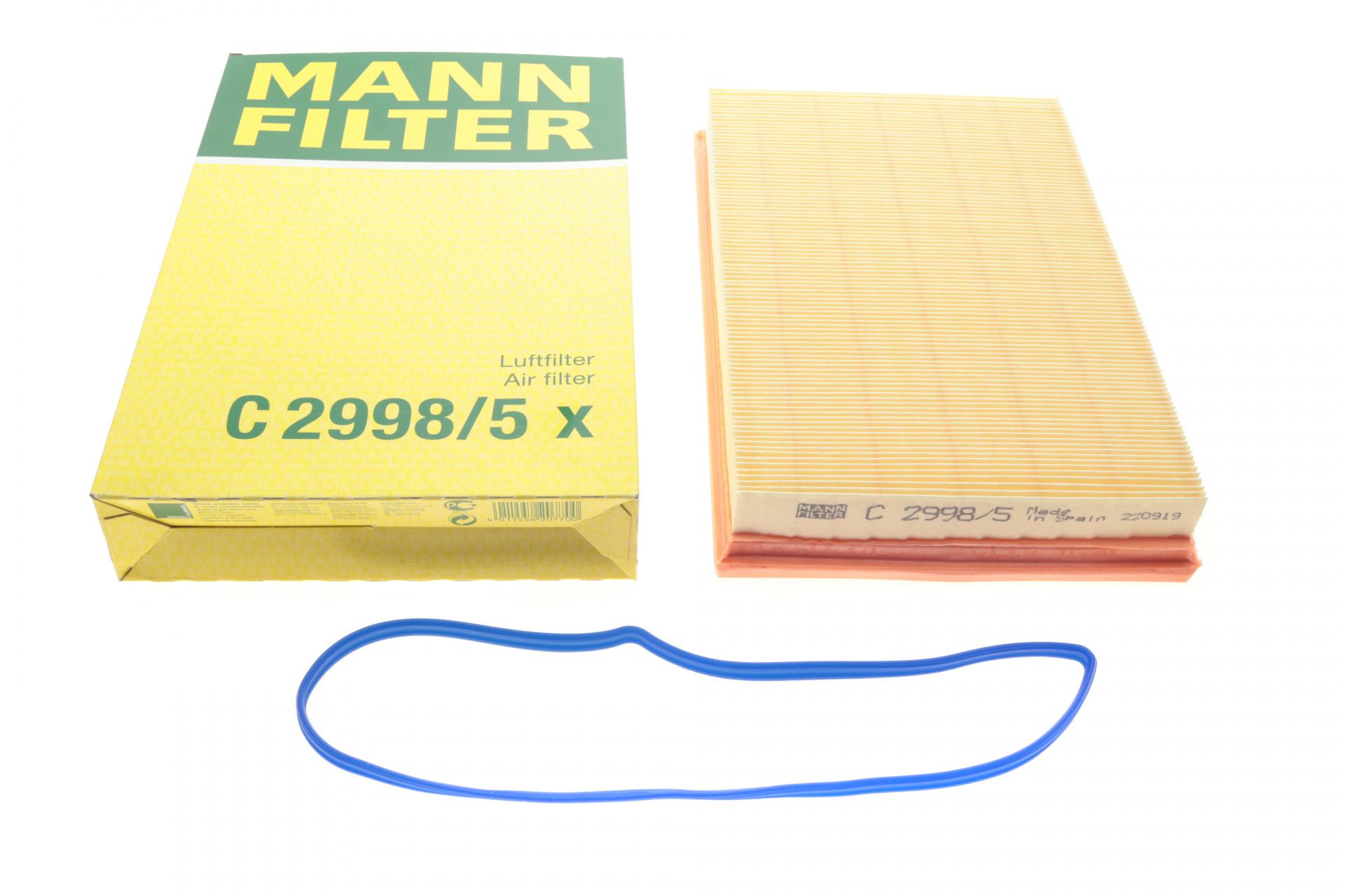 Фильтр воздушный Mann-Filter для Seat Ibiza 1,4-1,6 16V/Skoda Fabia 1,4 00-09/VW (Caddy 1,4 04-10/Golf 1,4-1,6 00-06 (C 2998/5 X)