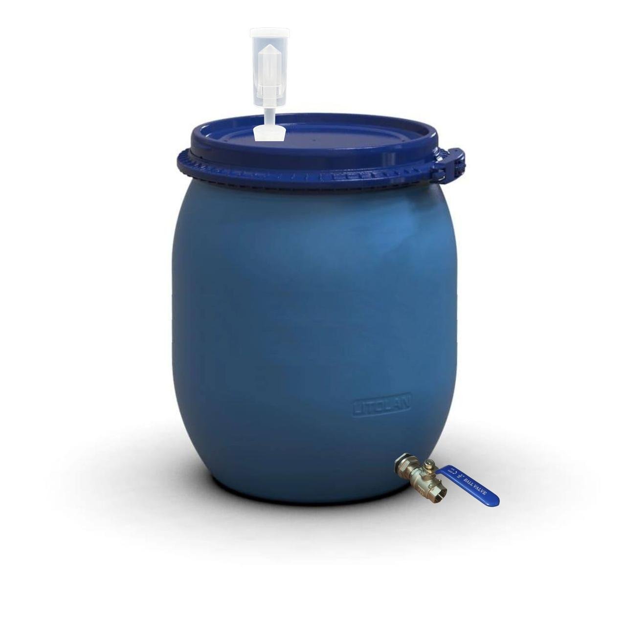 Бочка для брожения с винным клапаном U-образный и краном 1/2" из нержавеющей стали AISI 304 130 л (27644)