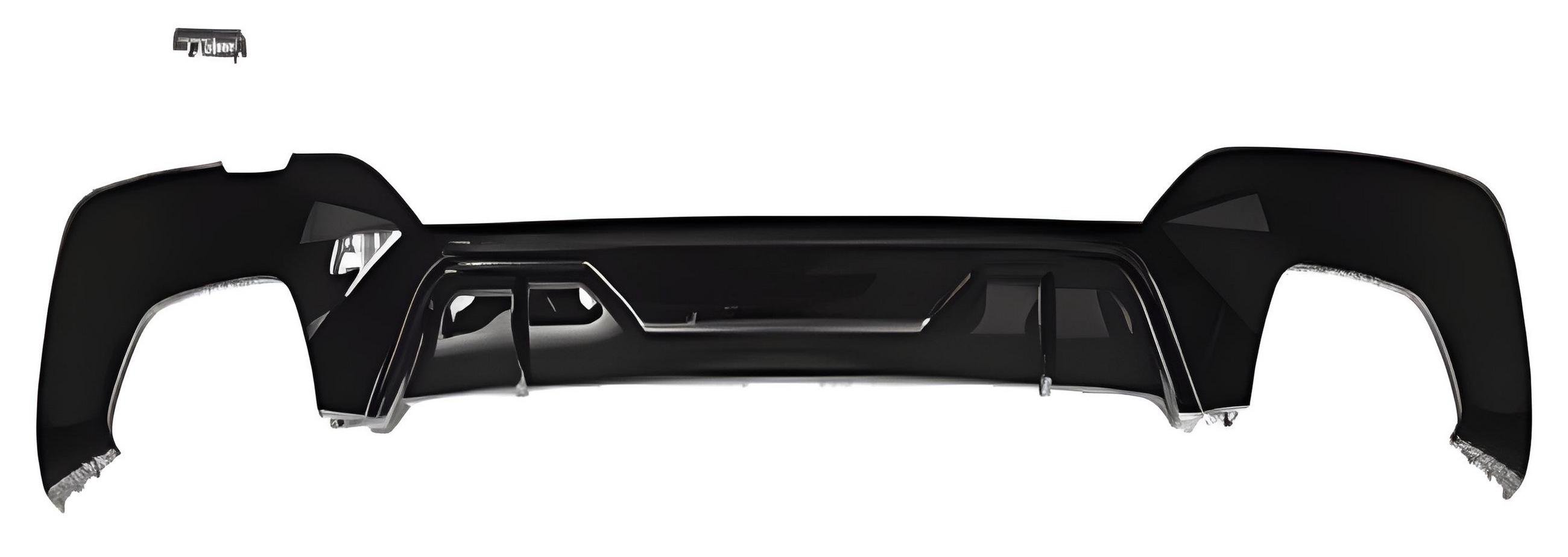 Дифузор заднього бампера GBT для M-Sport 2018-2022 під прямокутні насадки для BMW 3 серія G20/21 2018- рр. abs-пластик Чорний (176753)