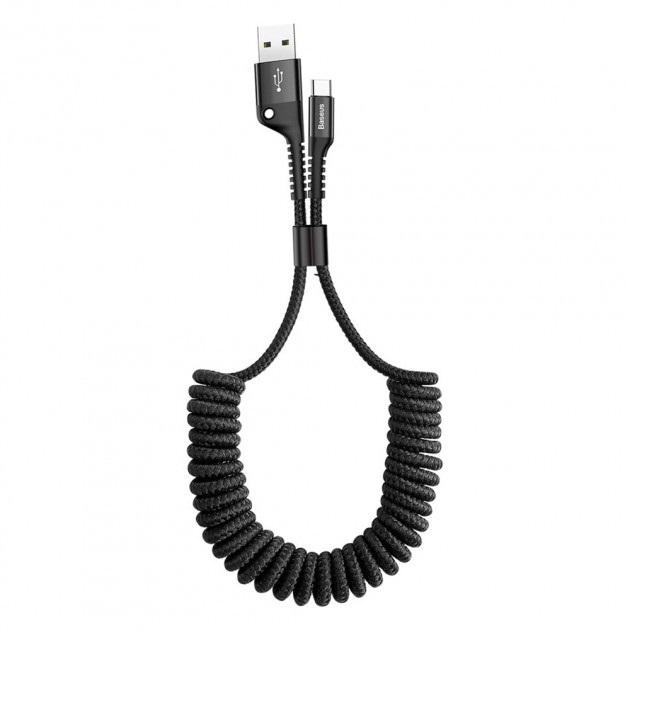 Кабель BASEUS Type-c CATSR-01 Fish eye Spring 480 Мб/с 1 м Black (530407)