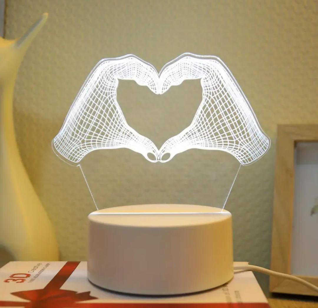 LED-ночник 3D Сердце из рук (27795737)