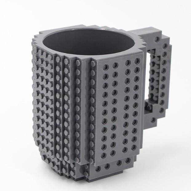 Чашка-конструктор SUNROZ с деталями 350 мл Серый