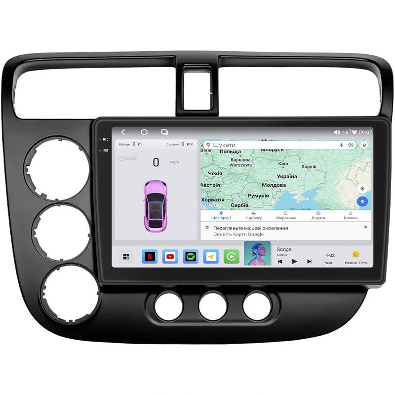 Автомагнітола штатна Lesko QLED CarPlay/4G/Wi-Fi/GPS/360° для Honda Civic VII 2000-2003 4/64Gb 9" (2322684315)
