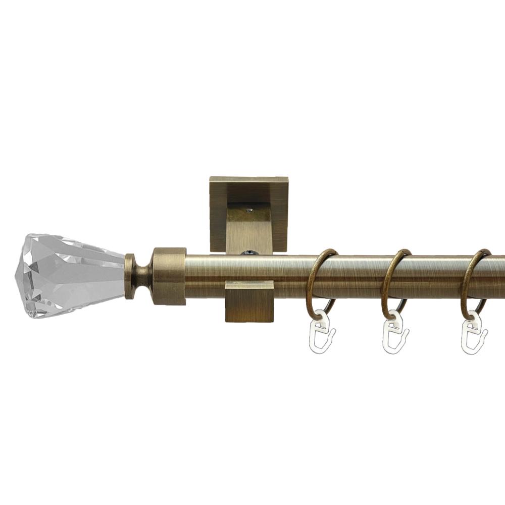 Карниз Orvit Лучетта металевий однорядний техно гладка труба кільце металеве 25 мм 160 см Антик (00-00025868)