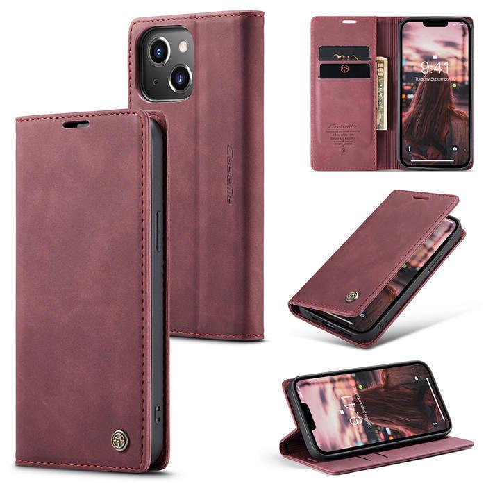 Чехол книжка с магнитом iPhone 14 CaseMe Wine (30851-42)