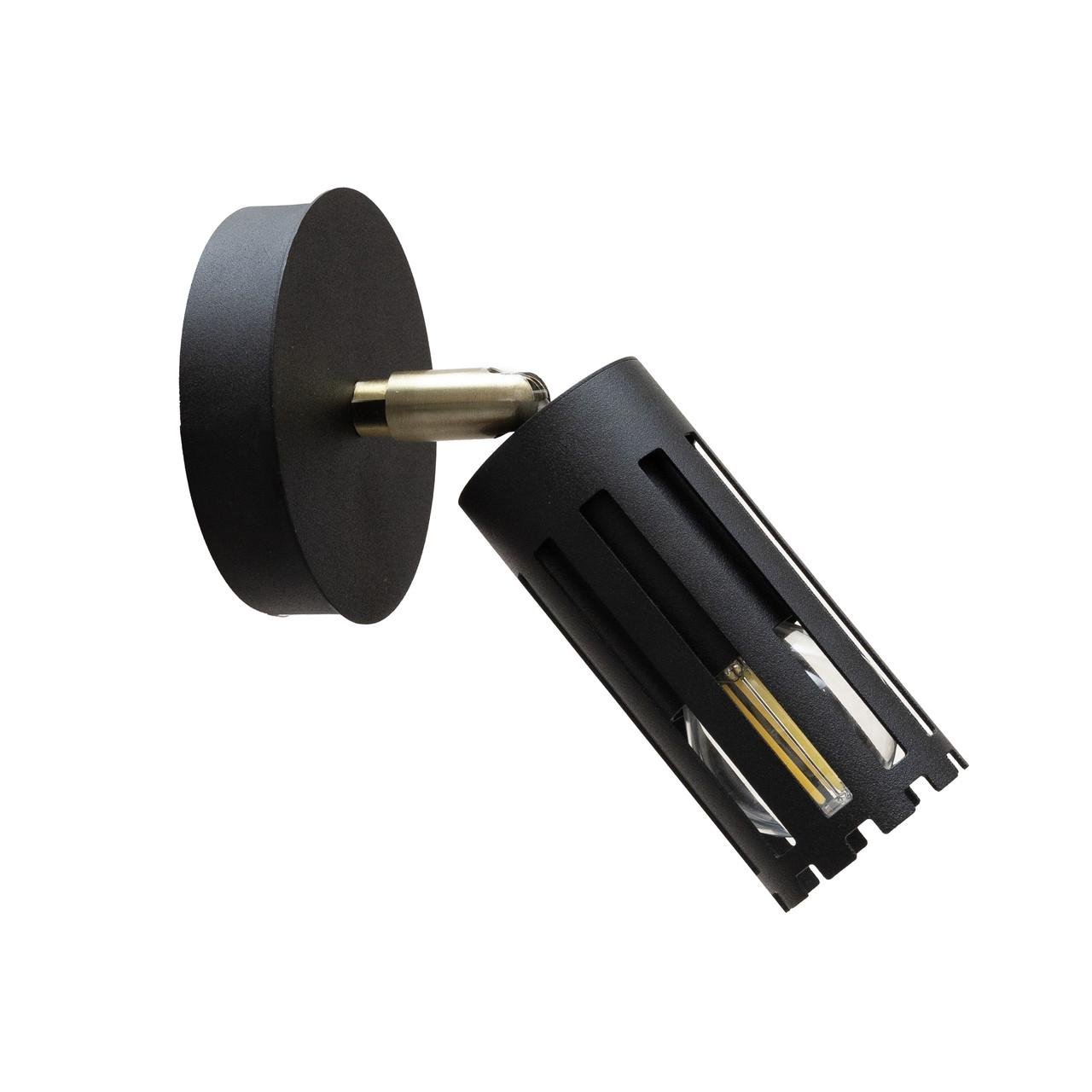 Спот-світильник MSK ELECTRIC Teramo настінно-стельовий с металевим плафоном під лампу Е27 Чорний (NL 18050-1 BK)