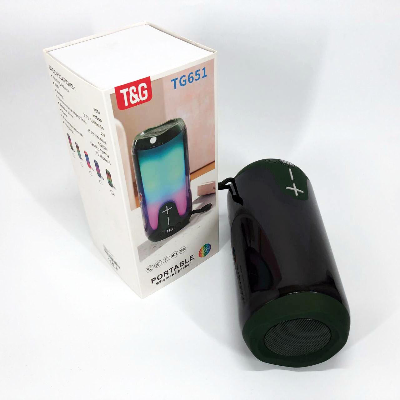 Колонка портативна з RGB підсвітком TG651 Зелений - фото 6 Колонка портативна з RGB підсвітком TG651 Зелений - фото 6