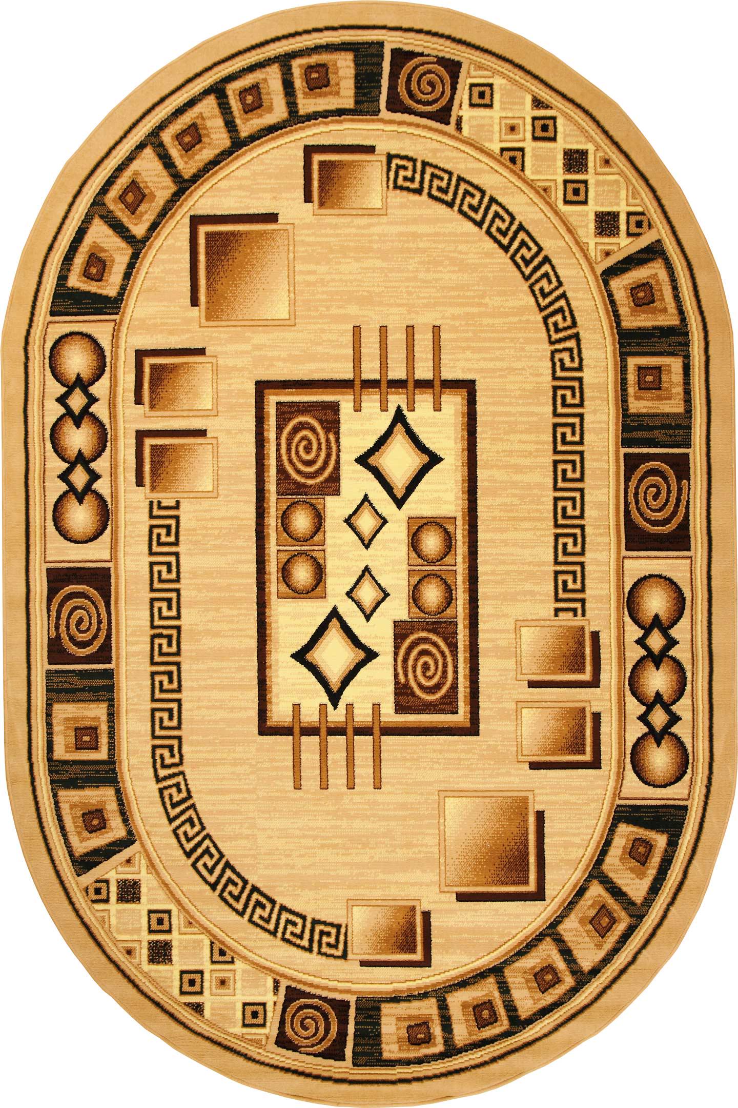 Ковер Karat Gold 364/123 2x3 м овальный Бежевый Зеленый (00-00005880)