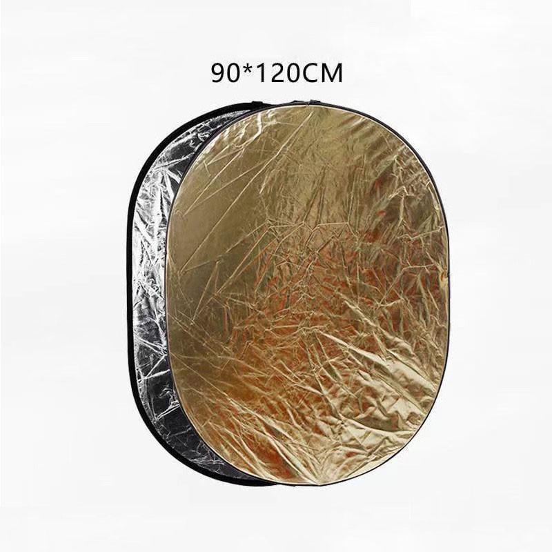 Отражатель 90x120 см 2в1 для фото рефлектор Серебристый/Золотой - фото 4