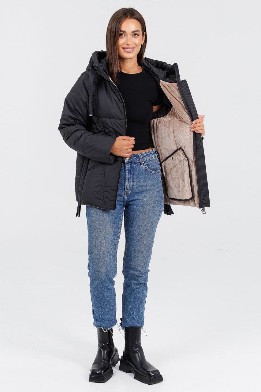 Куртка жіноча 236a на флісі р. 50 Чорний