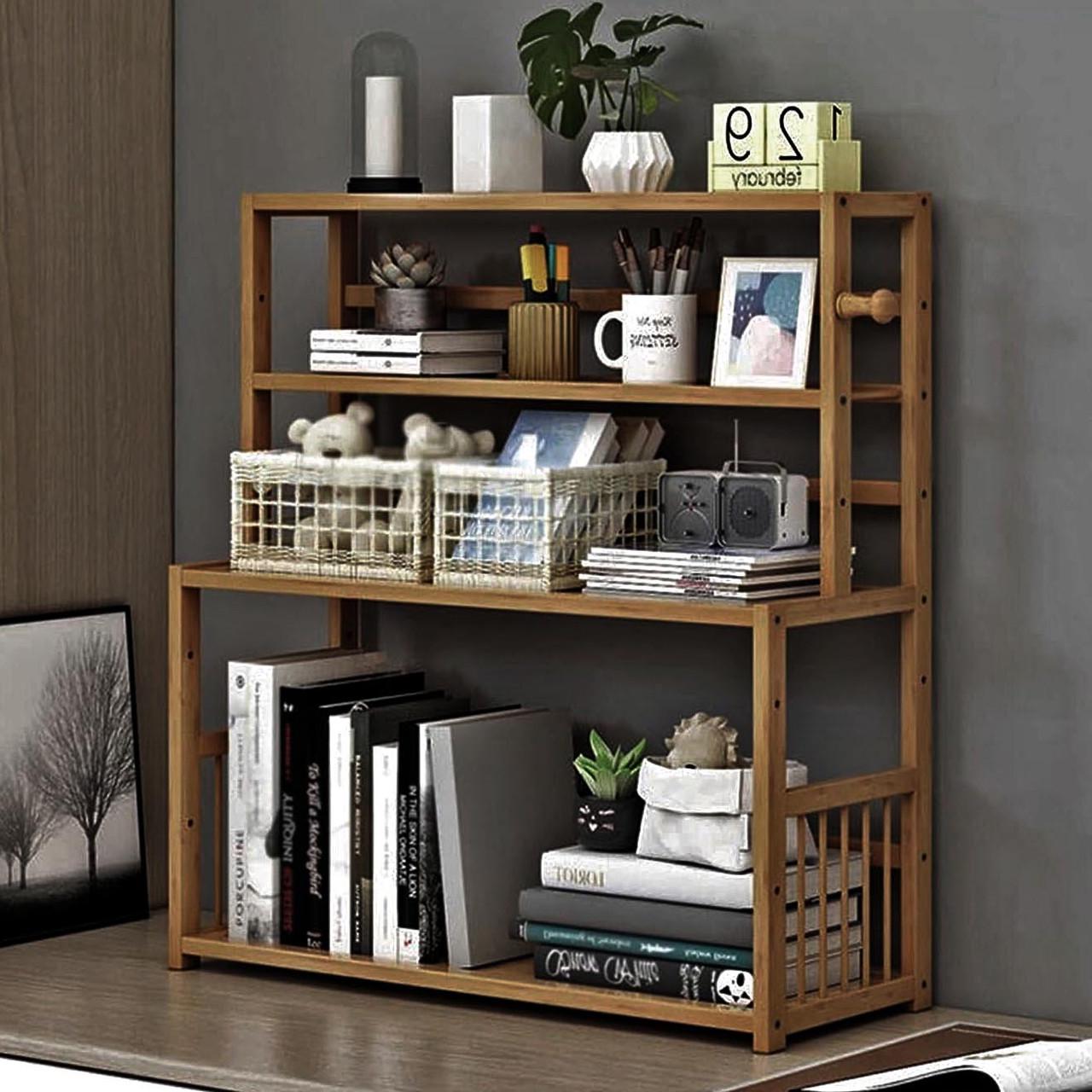 Полка-надстройка настольная из дерева Софианта сиена (АКД-020805)