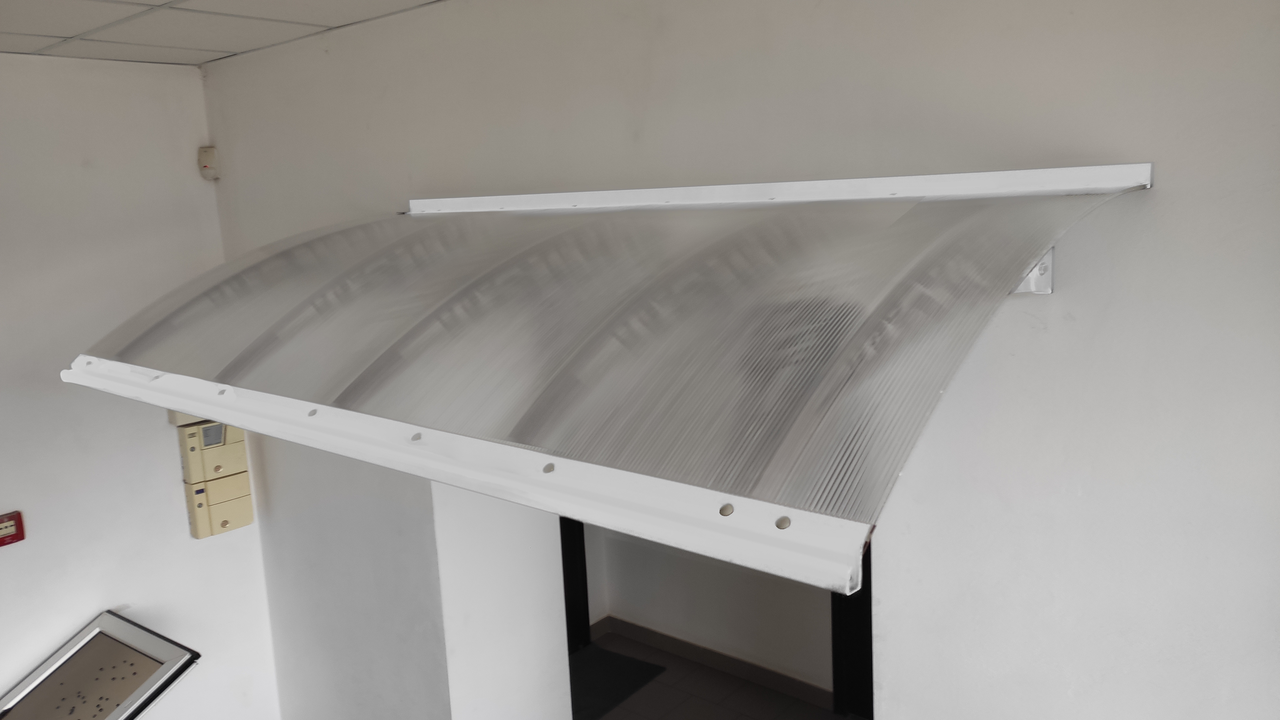 Навес над дверью сборный Dash'Ok Style сотовый 6 мм 4,05x1 м Белый/Прозрачный (21016681)