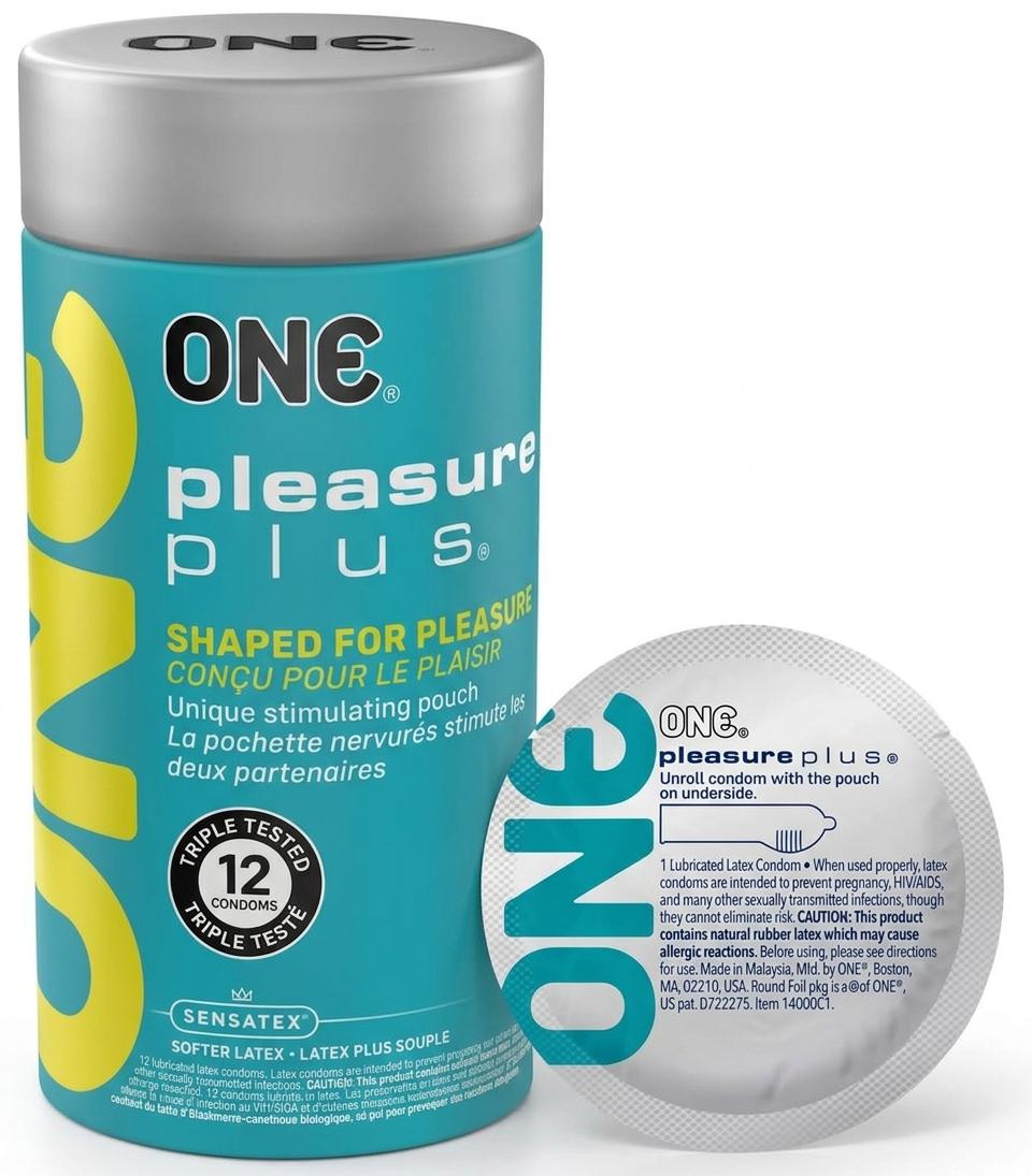 Презервативы ONE Pleasure Plus с ребристым выступом для дополнительной стимуляции 12 шт.