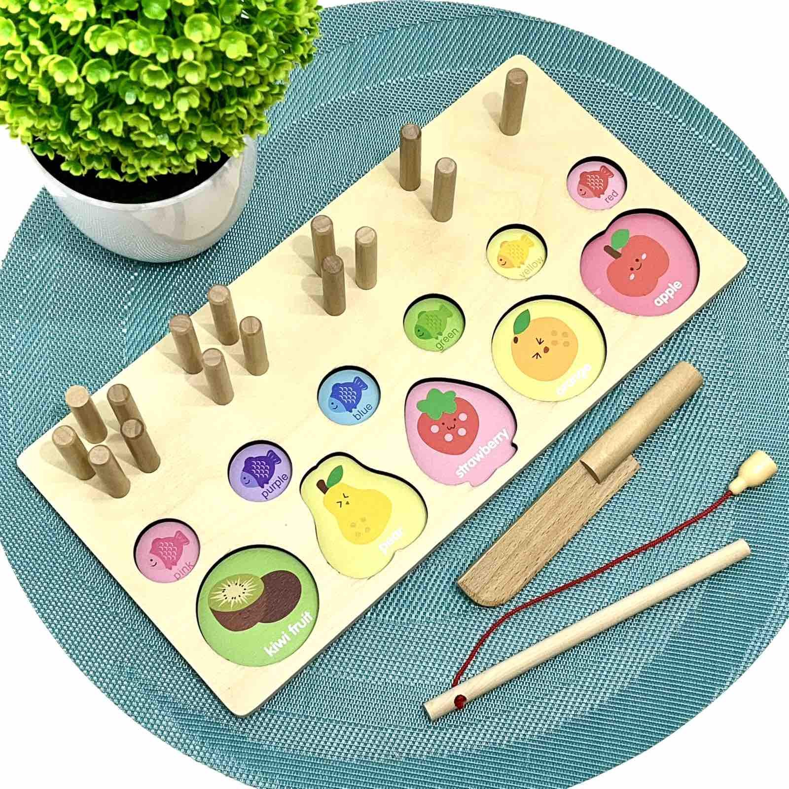 Деревянная доска логическая WToys сортер/геометрические фигуры/фрукты/магнитная игра рыбалка (68379) - фото 9 Деревянная доска логическая WToys сортер/геометрические фигуры/фрукты/магнитная игра рыбалка (68379) - фото 9