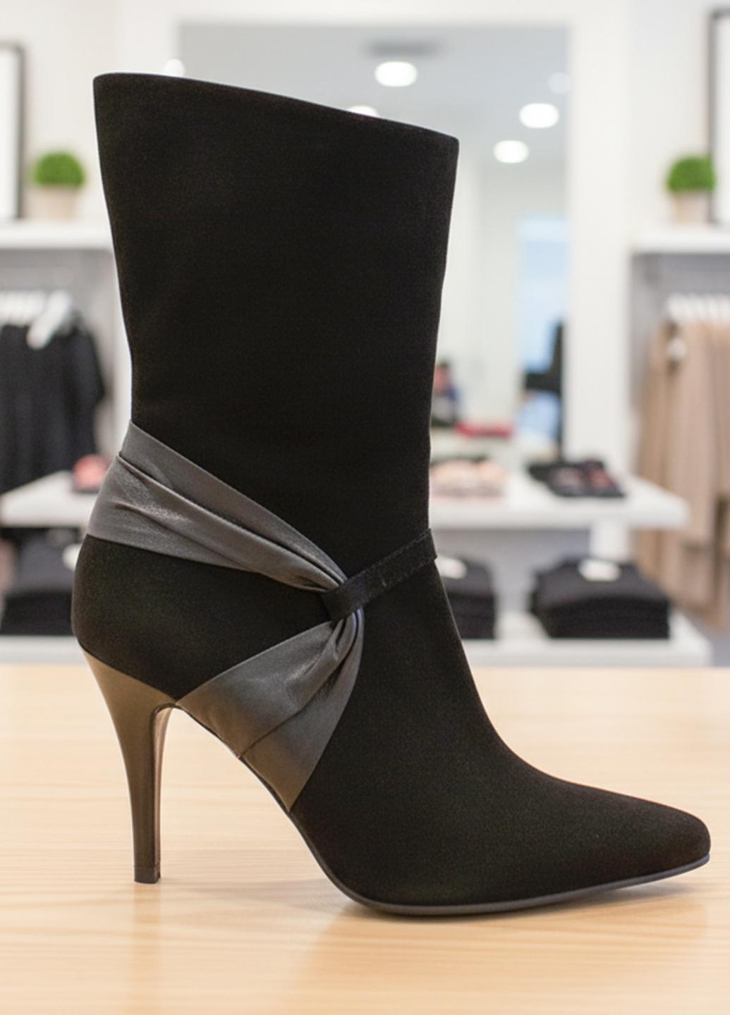 Сапоги женские демисезонные Arezzo S-06 р. 38 Черный (S-06-38)